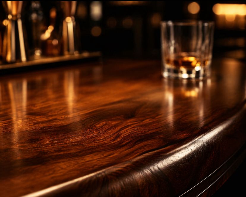 Barra de madera premium restaurada